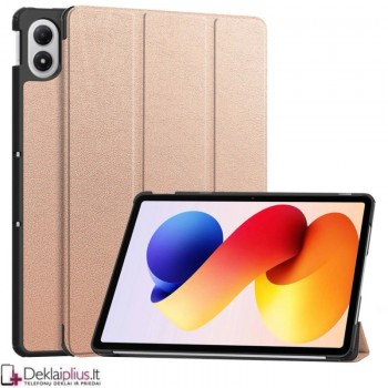 Dirbtinės odos atverčiamas dėklas - auksinės spalvos (Xiaomi Redmi Pad 2 Pro)